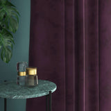 Velvet curtain in purple