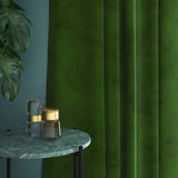 Velvet curtain in green