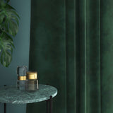 Velvet curtain in green