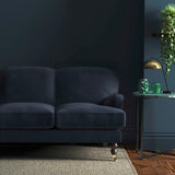 Velvet curtain in blue