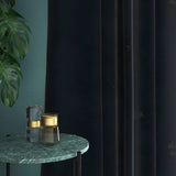 Velvet curtain in blue