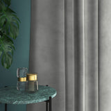 Velvet curtain in grey