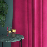 Velvet curtain in pink