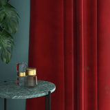 Velvet curtain in red