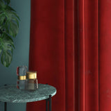 Velvet curtain in red