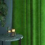 Velvet curtain in green