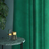 Velvet curtain in green