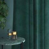 Velvet curtain in blue