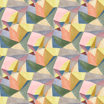 Velvet fabric with a contemporary multicoloured geometric design with a stain resistant finish