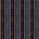 Striped velvet fabric in dark blue colours with a stain resistant finish