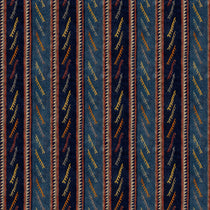 Striped velvet fabric in dark blue colours with a stain resistant finish