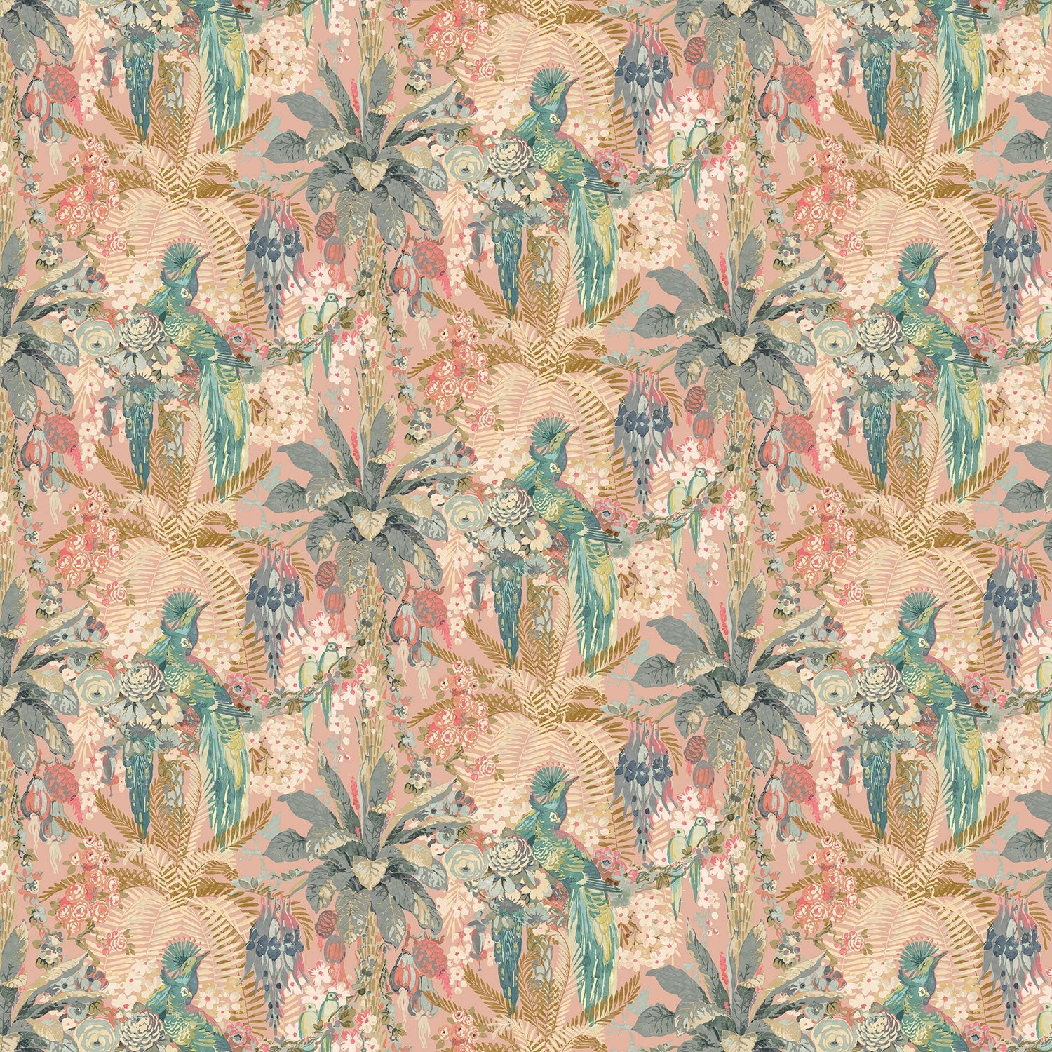 Sample of a tropical wallpaper in candy.