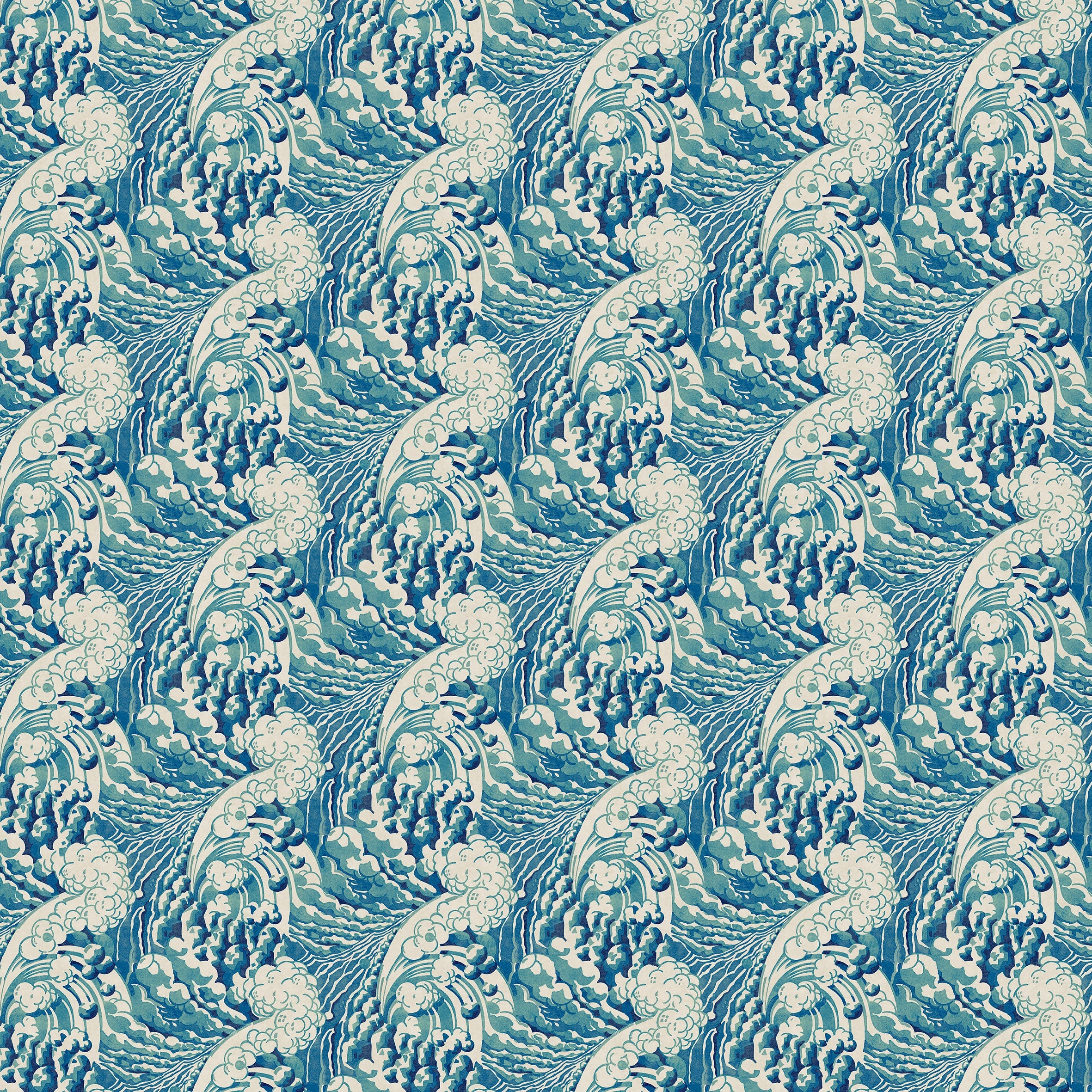 Sample of a stylish abstract wallpaper featuring dramatic, undulating waves.